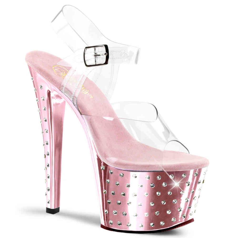 Pleaser - STARDUST708 Sandale à bride à la cheville, Pole dance chaussures - Chaussures de pole dance - Rose Product image